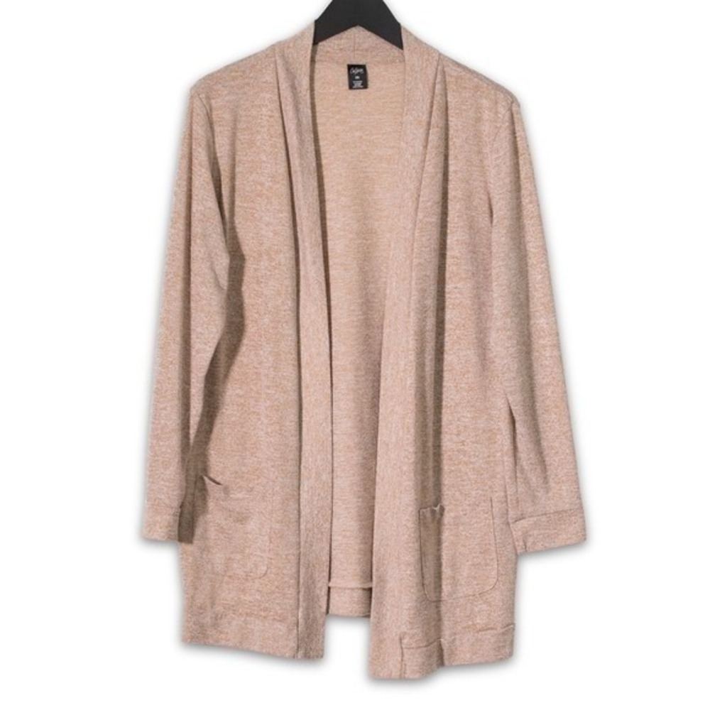 City Streets Cardigan Womens‎ XXL Beige Knit Pockets Long Sleeve Lightweight